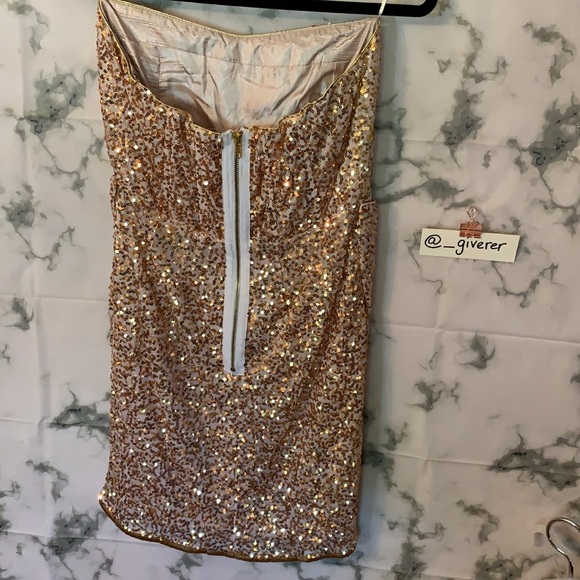 M Gold Sequin Bow Prom / Formal Dress Arden B - Picture 15 of 17
